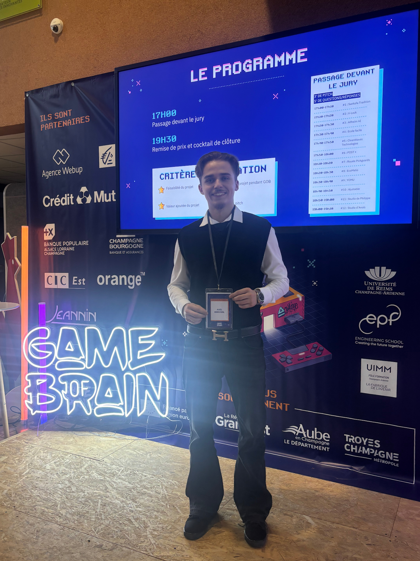 Axel Marchal finaliste du concours Game Of Brain à Troyes