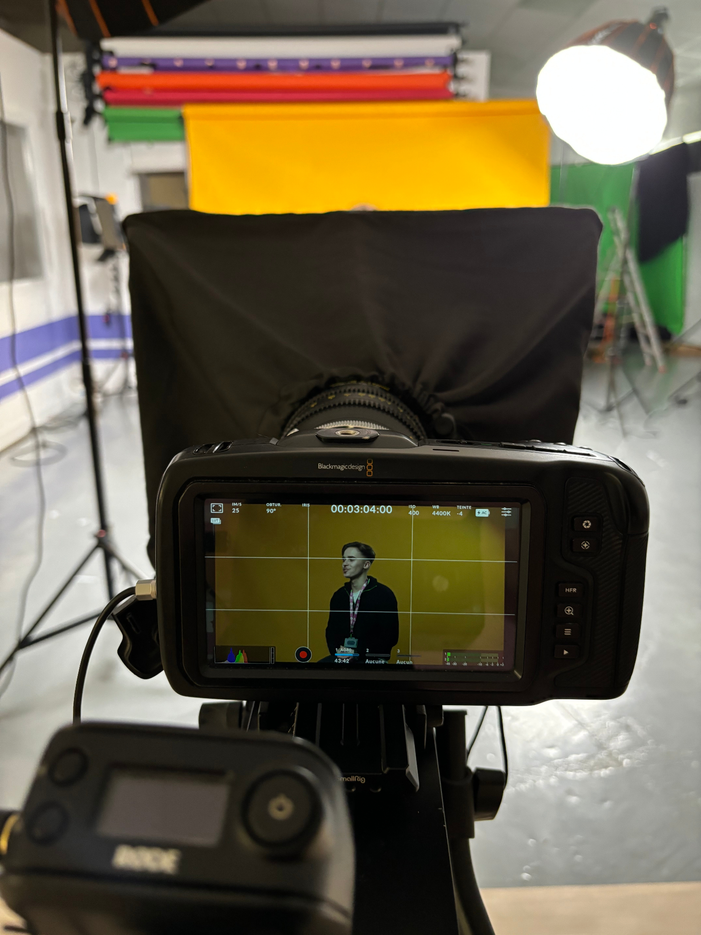 Vue caméra Blackmagic pendant le tournage